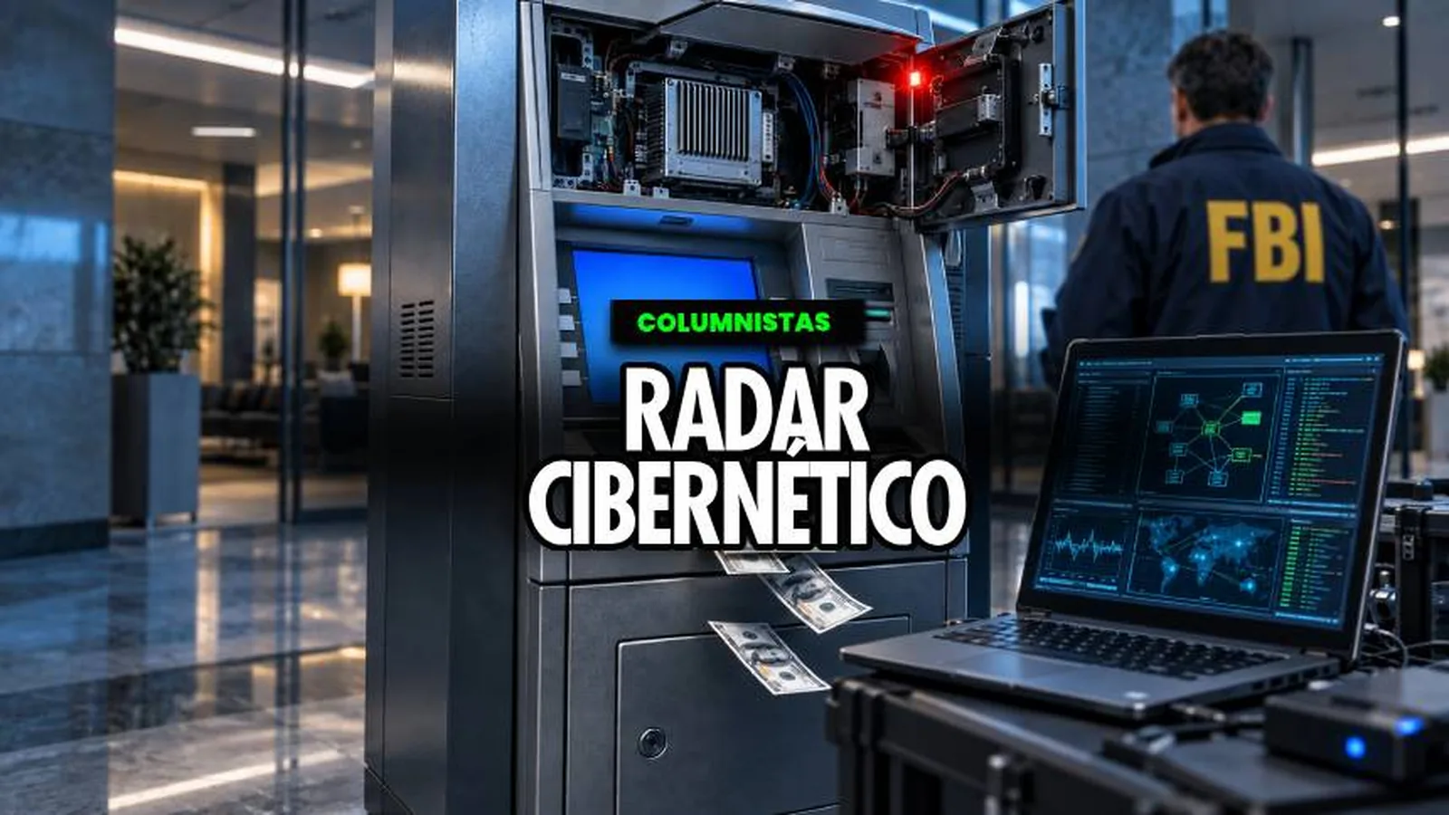 Ilustración original de «Cayó uno de los más buscados del FBI: el negocio de vaciar cajeros» en Caraota Digital · Radar Cibernético